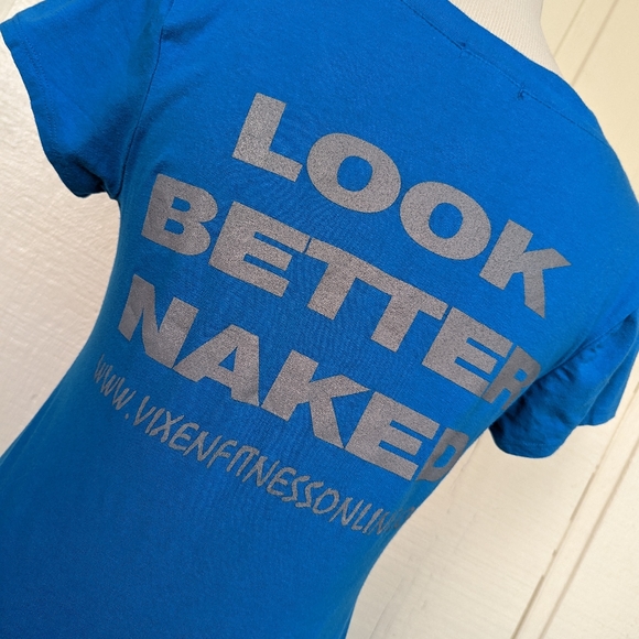 💙 Look Better Naked 💙 V-Neck Sexy Pole Dance Fitness Tee - Picture 1 of 14